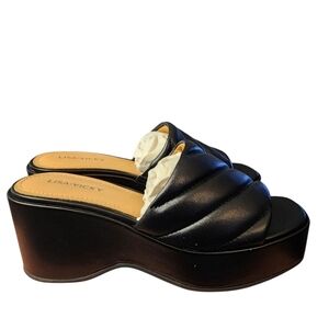 Nordstrom LISA VICKY Lead -V Platform Sandal - Black, Size 7